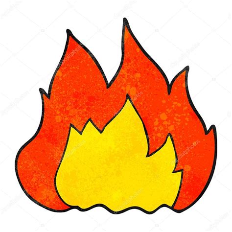 Fuego De Dibujos Animados Texturizado Vector De Stock Por