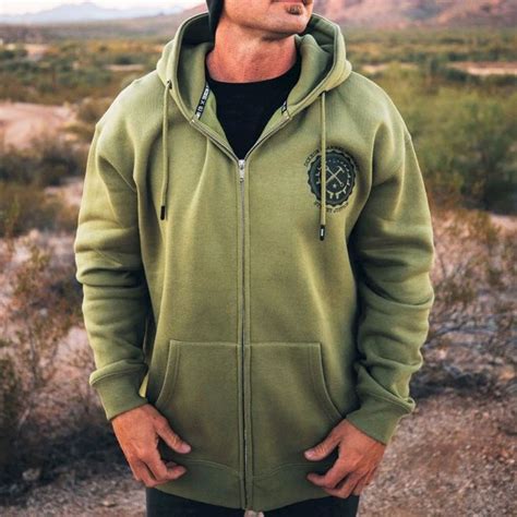 Dixxon Shirts Dixxon Flannel Bandit Zip Up Hoodie Od Green Mens