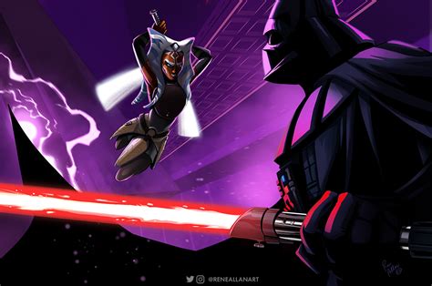 Ahsoka Tano Vs Darth Vader By Reneallan On Deviantart