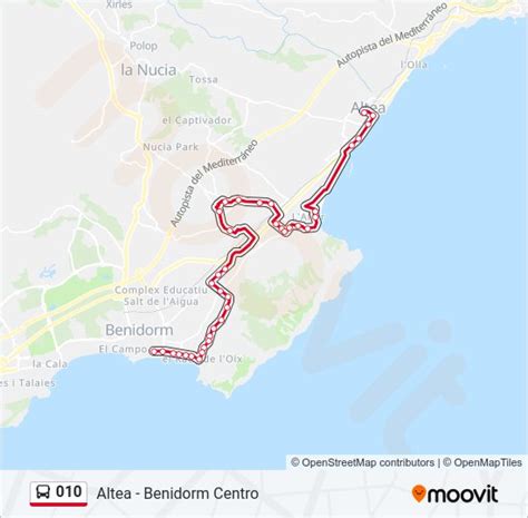 L Nea Horarios Paradas Y Mapas Av Mediterr Neo Benidorm