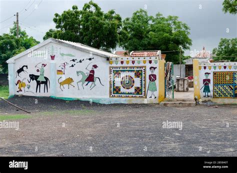 Artwork Painted On The Walls Of Houses In Gandhi Nu Gam Ludiya Village