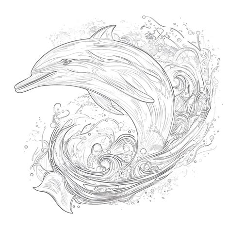 Dolphin Adult Coloring Page Coloring Pages Mimi Panda