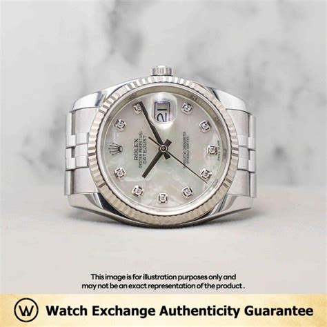 Pre Owned Rolex Datejust Jubilee Mop W Points Diamond Watch