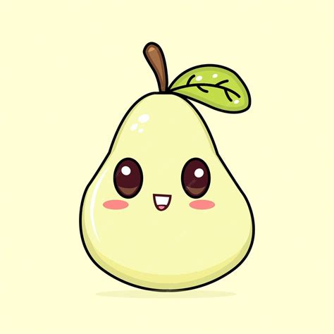 Premium Vector Cute Kawaii Pear Character