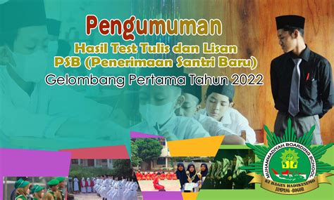 Pengumuman Hasil Ujian Test Psb 2022 Gelombang 1 Muhammadiyah