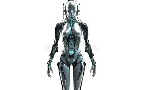 Close Up Of A Humanoid Droid Cyborg Looks Like A Woman Without Clothes