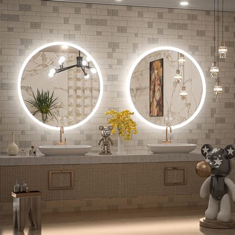 Orren Ellis Aevar Super Bright 192 Leds M Lighted Anti Fog Round Bathroom Vanity Mirror With