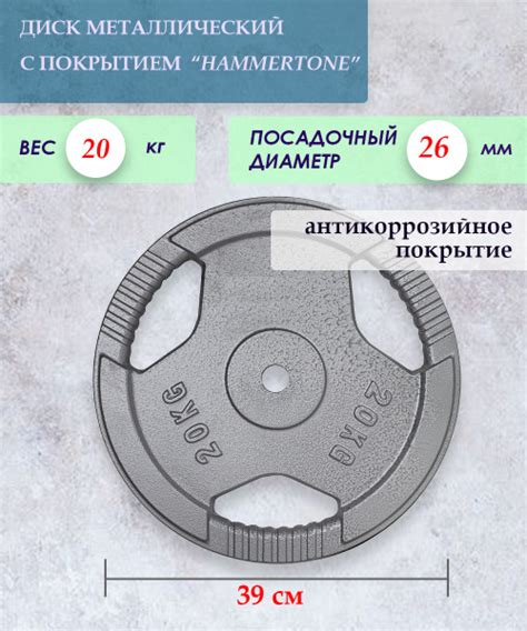 Диск для гантели ATLAS SPORT Hammertone 20кг - купить в интернет ...