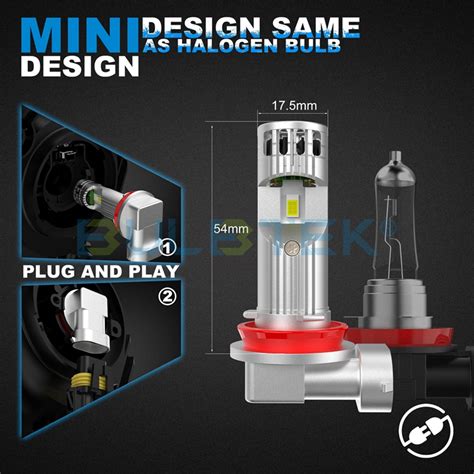 China Bulbtek Mini1 Mini Size Headlight Bulb Led Voiture Automotive Light Focos Para Autos H4 H7