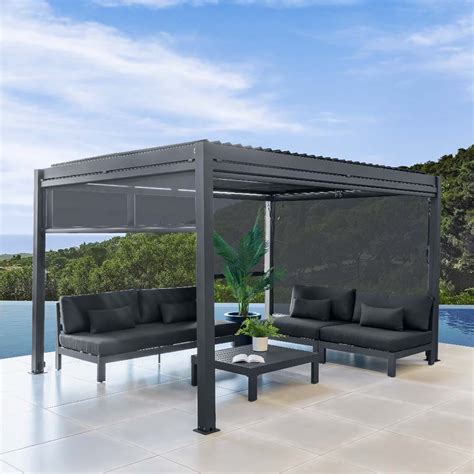 Pergola Bioclimatica 3x4 Mt In Alluminio Con Lamelle 45 OFF