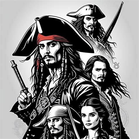 Pirates of the Caribbean Movies Cast Poster | Stable Diffusion Online