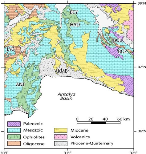 Middle East Map Taurus Mountains - Time Zones Map