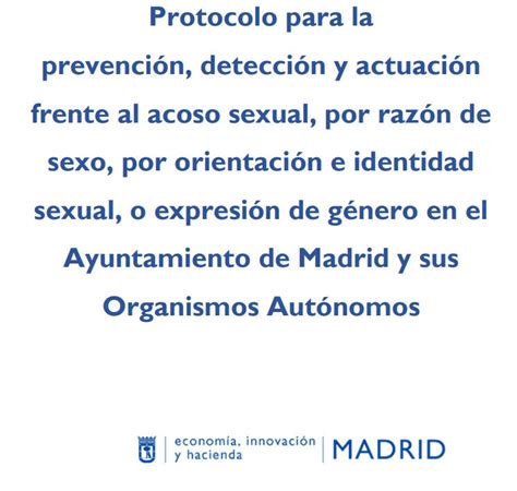 Protocolo Para Prevención Detección Y Actuación Frente Al Acoso Sexual