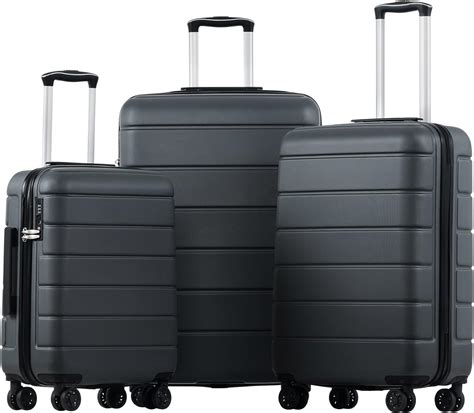 Cklmmc 3 Piece Luggage Sets Expanable Lightweight Suitcase With Tsa Lock And