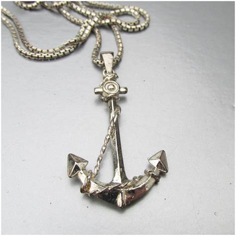 Sterling Silver Nautical ANCHOR Pendant Vintage Necklace In 2020