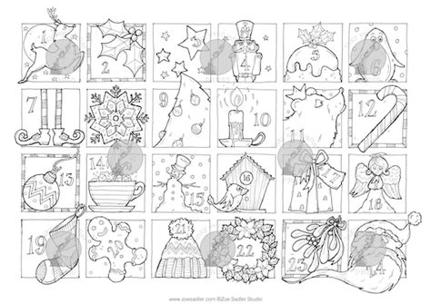 Advent Calendar Coloring Page