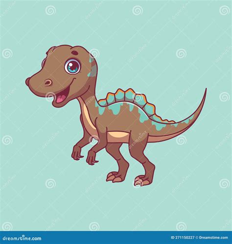 Cartoon Spinosaurus Vector Illustration Coloring And Dot To Do Stock