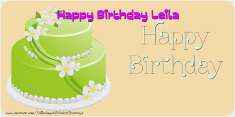 Happy Birthday Leila 🎂 Cake Greetings Cards For Birthday For Leila