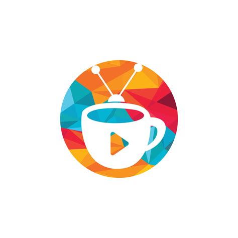 Coffee Television Vector Logo Design Coffee Mug And Television Icon