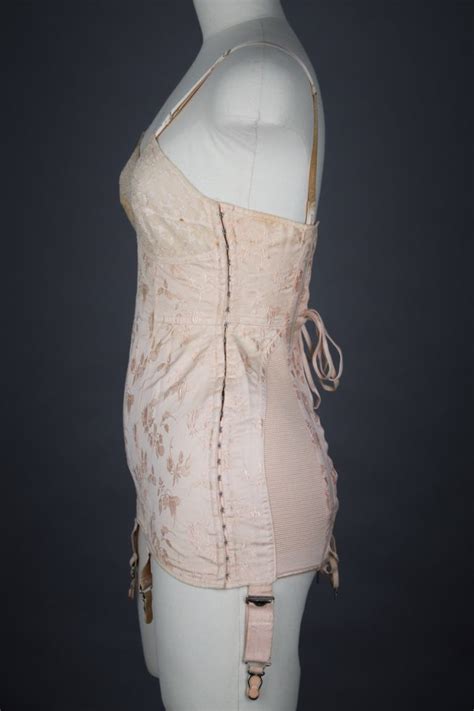 Embroidered Tulle And Brocade Coutil Corselet By Spirella The Underpinnings Museum