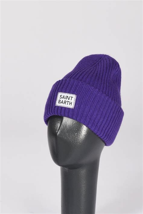Saint Barth Cappello Patch Viola Donna su Progetto Seta