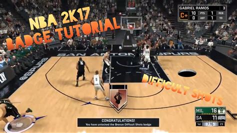 NBA 2k17 Badge Tutorial How To Get Difficult Shots YouTube