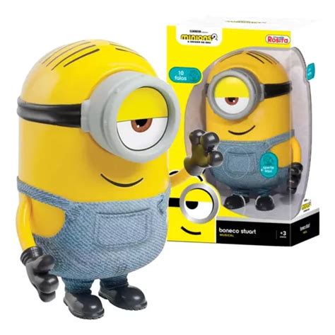 Boneco Minions Fala Frases Figura Stuart Articulado Cm