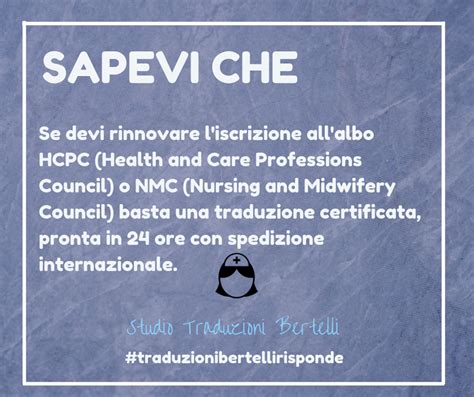 Rinnovo Iscrizione Albo Hcpc E Nmc Basta La Traduzione Certificata