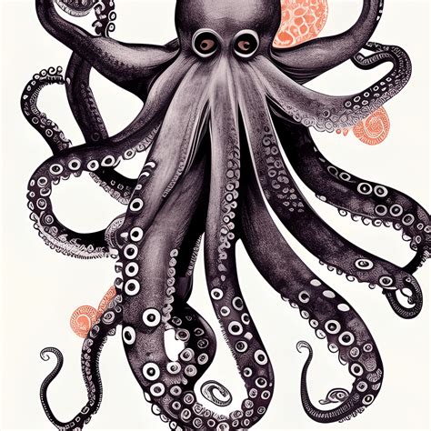 Octopus Illustration On White Background Creative Fabrica