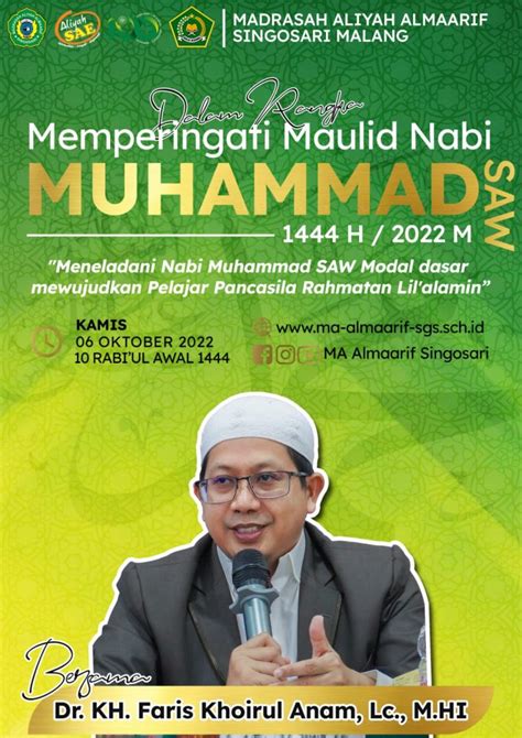 Peringatan Maulid Nabi Muhammad Saw 1444 Hijriyah Ma Almaarif Singosari