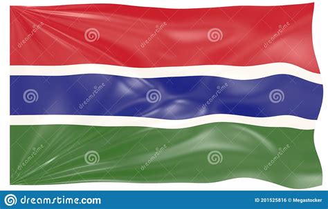 3d Illustration Of A Waving Flag Of Gambia Stock Illustration