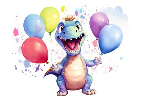 Cute Dinosaur Watercolor Stock Illustrations Cute Dinosaur