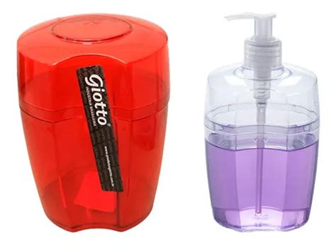 Porta Algod O Cotonete Vermelho Dispenser Sabonete Liquido