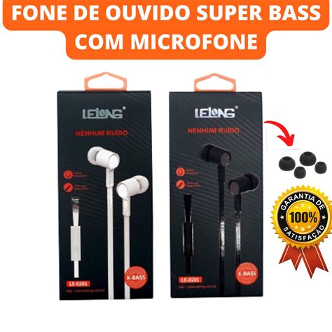 Fone De Ouvido Super Bass Microfone Lelong Le 0201 Sem Ruído