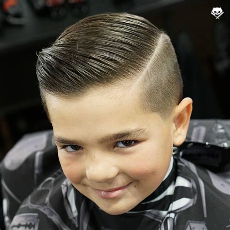 Comb Over Side Part Taper Fade Hairstyle For Boy Kids Hair Cuts