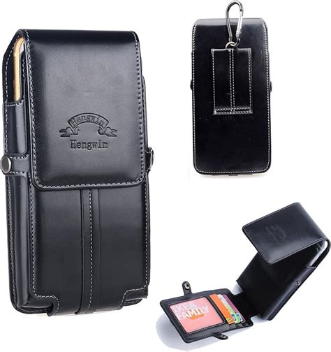 Hengwin PU Leather Cell Phone Belt Clip Case With Card Holder Belt