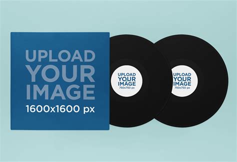 Placeit - Mockup of Vinyl Album Cover Against a Customizable Surface ...