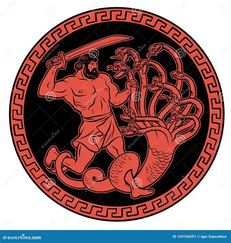 Lernaean Hydra. 12 Labours of Hercules Heracles Stock Vector ...