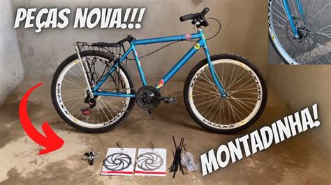 PEÇAS NOVA NA BIKE ARO 26 MONTADINHA BOTEI 2 FREIO A DISCO YouTube