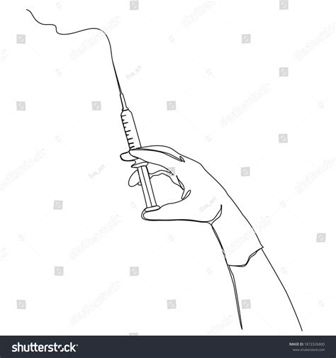 Hand Injection Symbol Continuous Line Drawing Stock Vector (Royalty ...