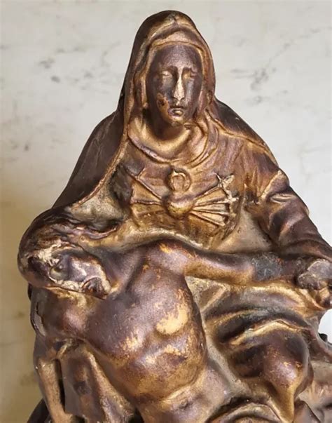 Ancienne Statue Pieta Madonne Vierge Sacr Coeur De Marie En Pl Tre