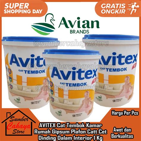 Jual Cat Tembok Plafon Gypsum Kamar Rumah Avitex Plapon Pelafon Gipsun