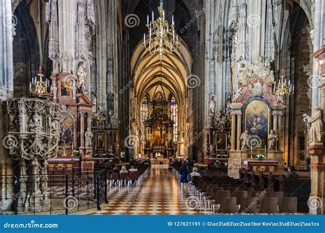 Interior of Stephansdom in Vienna, Austria Stock Image - Image of ...