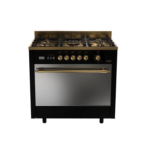 Fresh 90 Rustic Gold Digital Gas Cooker With Grill And Oven 5 Burners