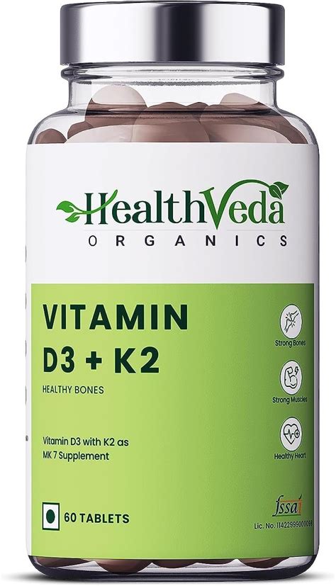 Flacon Vitamin D3 400 Iu Vitamin K2 As Mk7 Supplement 55mcg 60 Veg Tablets