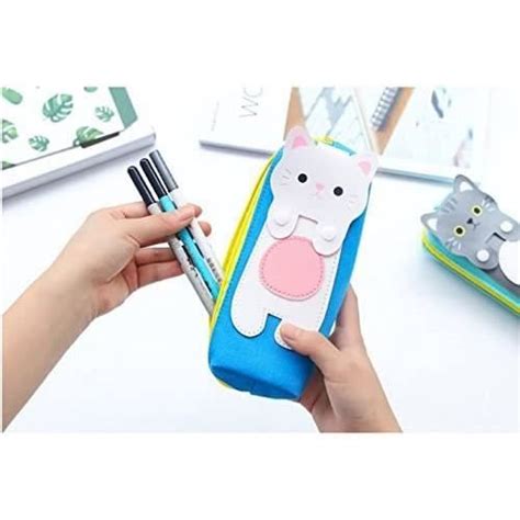 Trousse Scolaire Chat Kawaii Sac A Crayon Fille Garcon Enfant Ado