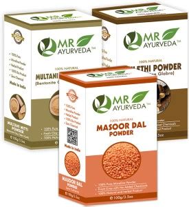 Mr Ayurveda Masoor Dal Powder Multani Mitti Powder And Mulethi Powder