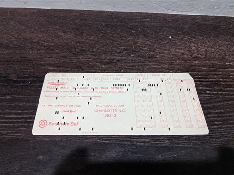 While Cleaning Out My Moms Place Found A Punch Card Telephone Bill