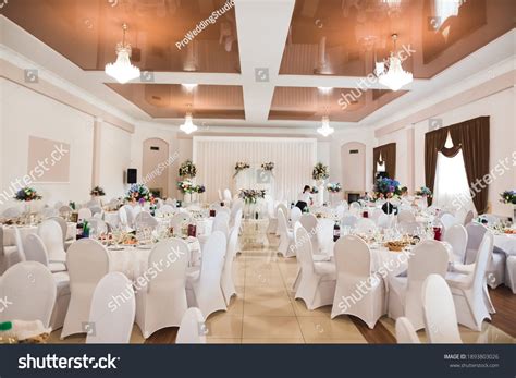 Interior Restaurant Prepared Wedding Ceremony Stock Photo 1893803026 ...