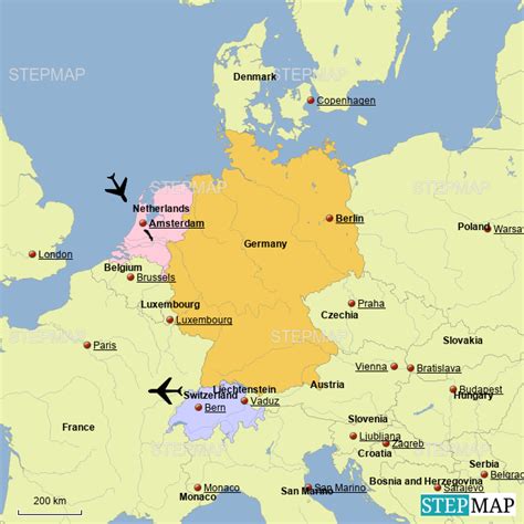 Kaart Duitsland Nederland Capital Vogels